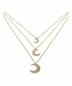 La Florentina 3 Moon Pendants Necklace Bronze