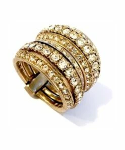 La Florentina Giora Swarovski Crystals Multiple Ring Bronze