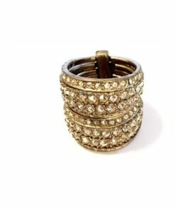 La Florentina Giora Swarovski Crystals Multiple Ring Bronze