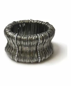 La Florentina Giora' Allegra Ruthenium With Swarovski Crystals Bracelet