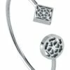 Guess Blooming Peony Silver Tone Bangle
