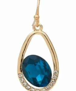 Barcs Offset Blue Stone Drop Earrings -RAY-BAN Online Store 900393490 3 720x928