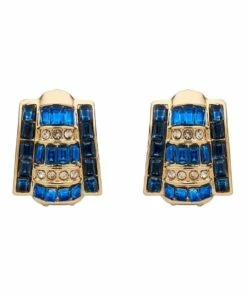 Barcs Labyrinth Blue Clip On Earrings