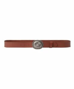 Lauren Ralph Lauren Leather Concho Brown Wide Belt
