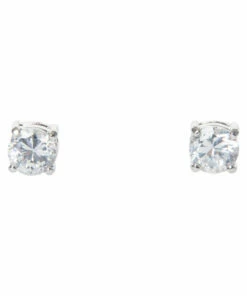 Gregory Ladner 6mm Cubic Zirconia Round Stud Silver Earrings